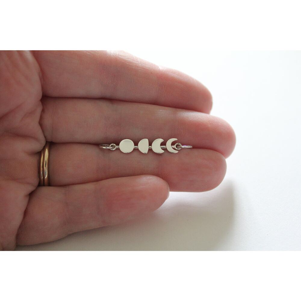 Sterling Silver Moon Phase Link Pendant Charm